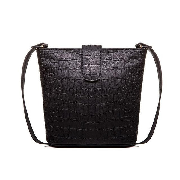 <bold>Bucket / Tote Bag <br>Vegan-Leather Handbag Black - strapsandbrass.com