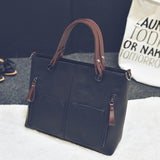 Tote / Shoulder Bag  <br>Vegan-Leather Handbag Black - strapsandbrass.com