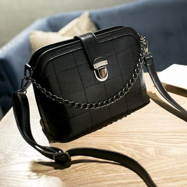 <bold>Messenger / Crossbody Bag  <br>Vegan-Leather Handbag Black - strapsandbrass.com