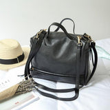 <bold>Tote / Crossbody Bag  <br>Vegan-Leather Handbag Black - strapsandbrass.com