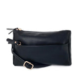 <bold>Crossbody / Shoulder Bag  <br>Vegan-Leather Handbag Black - strapsandbrass.com