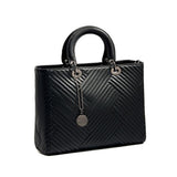 <bold>Top-Handle / Tote Bag  <br>Vegan-Leather Handbag Black - strapsandbrass.com