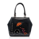 <bold>Top-Handle / Tote Bag <br>Vegan-Leather top handle bags Black - strapsandbrass.com