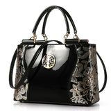 <bold>TopHandle  / Crossbody Bag <br>Genuine-Leather Handbag Black - strapsandbrass.com