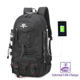 Backpack USB Charging & Water Resistant <br> Oxford Backpack black with USB - strapsandbrass.com