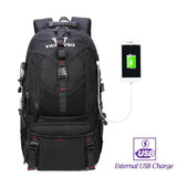 Backpack USB Charging & Waterproof <br> Oxford Backpack black with USB - strapsandbrass.com