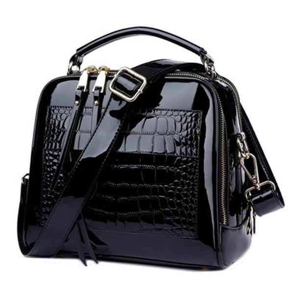 <bold>Top-Handle  / Tote Bag  <br>Vegan-Leather Handbag Black women handbag - strapsandbrass.com