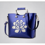<bold>Top-Handle / Shoulder Bag  <br>Genuine-Leather Handbag Blue - strapsandbrass.com
