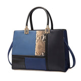 <bold>Top-Handle  / Shoulder Bag  <br>Vegan-Leather Handbag Blue - strapsandbrass.com