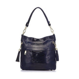 <bold>Bucket / Crossbody Bag <br>Genuine-Leather Handbag Blue - strapsandbrass.com