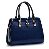 <bold>Top-Handle / Crossbody Bag <br>Genuine-Leather Handbag Blue - strapsandbrass.com