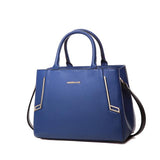 <bold>Top-Handle / Tote Bag  <br>Vegan-Leather Handbag Blue - strapsandbrass.com