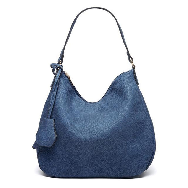 <bold>Hobo  / Tote Bag  <br>Vegan-Leather Handbag Blue - strapsandbrass.com