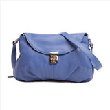 <bold>Crossbody  / Shoulder Bag <br>Genuine-Leather Handbag Blue - strapsandbrass.com