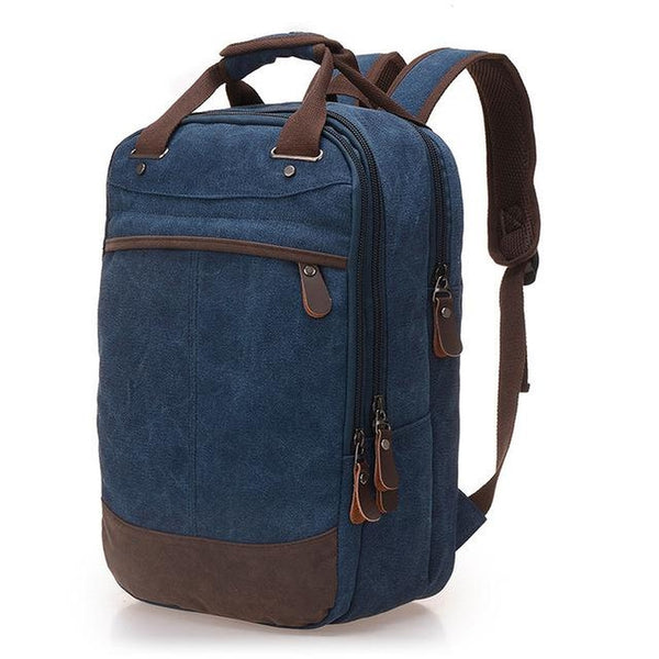 Backpack / Laptop Bag <br> Canvas Backpack blue - strapsandbrass.com