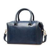 <bold>Top-Handle Bag  / Tote  Bag  <br>Vegan-Leather Handbag Blue - strapsandbrass.com
