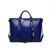 Tote / Shoulder Bag  <br>Genuine-Leather Handbag Blue - strapsandbrass.com