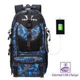 Backpack USB Charging & Waterproof <br> Oxford Backpack blue with USB - strapsandbrass.com