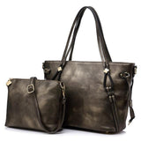 <bold>Tote & Crossbody Bag Set <br>Vegan-Leather Handbag bronze - strapsandbrass.com