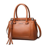 <bold>Top-Handle / Tote  Bag  <br>Vegan-Leather Handbag Brown - strapsandbrass.com