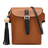 <bold>Bucket / Shoulder Bag  <br>Vegan-Leather Handbag Brown - strapsandbrass.com
