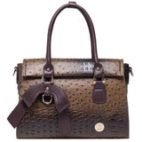 Top-Handle Bag / Satchel  <br>Vegan-Leather Handbag Brown - strapsandbrass.com