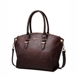 <bold>Tote / Shoulder Bag  <br>Vegan-Leather Handbag Coffee - strapsandbrass.com