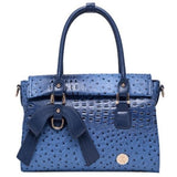 Top-Handle Bag / Satchel  <br>Vegan-Leather Handbag Blue - strapsandbrass.com