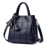 Bucket / Crossbody Bag  <br>Genuine-Leather Handbag Blue - strapsandbrass.com