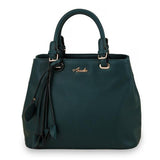 <bold>Top-Handle  / Shoulder Bag  <br>Vegan-Leather Handbag dGreen - strapsandbrass.com