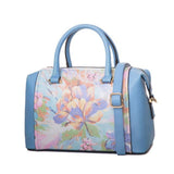 <bold>Top-Handle Bag  / Tote  Bag  <br>Vegan-Leather Handbag flower - strapsandbrass.com