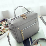 <bold>Messenger / Crossbody Bag  <br>Vegan-Leather Handbag Gray - strapsandbrass.com