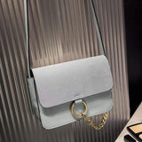 <bold>Crossbody / Shoulder Bag  <br>Vegan-Leather Handbag Gray - strapsandbrass.com