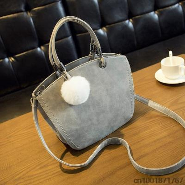 <bold>Messenger / Crossbody Bag  <br>Vegan-Leather Handbag Gray - strapsandbrass.com