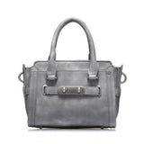 <bold>Top-Handle / Crossbody Bag <br>Vegan-Leather Handbag Gray - strapsandbrass.com