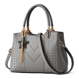 <bold>Top-Handle | Crossbody Bag  <br>Vegan-Leather Handbag Gray - strapsandbrass.com