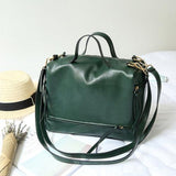 <bold>Tote / Crossbody Bag  <br>Vegan-Leather Handbag Green - strapsandbrass.com