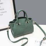 <bold>Top-Handle / Crossbody Bag  <br>Vegan-Leather Handbag Green - strapsandbrass.com