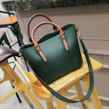 <bold>Messenger / Crossbody Bag  <br>Vegan-Leather Handbag Green - strapsandbrass.com