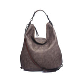<bold>Hobo / Tote Bag <br>Vegan-Leather Handbag Gray - strapsandbrass.com