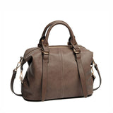 <bold>Top-Handle  / Crossbody Bag  <br>Vegan-Leather Handbag Gray - strapsandbrass.com