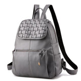 <bold>Casual Backpack <br>Vegan-Leather Fashion Backpack Gray backpack - strapsandbrass.com
