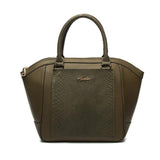 <bold>Tote / Shoulder Bag <br>Vegan-Leather Handbag Khaki - strapsandbrass.com