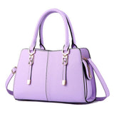 <bold>Top-Handle  / Shoulder Bag  <br>Vegan-Leather Handbag Purple - strapsandbrass.com