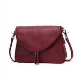 <bold>Messenger  / Shoulder Bag  <br>Vegan-Leather Handbag Red - strapsandbrass.com