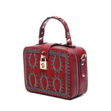 <bold>Top-Handle Bag & Satchel <br>Vegan-Leather Handbag Red - strapsandbrass.com