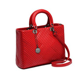<bold>Top-Handle / Tote Bag  <br>Vegan-Leather Handbag Red - strapsandbrass.com