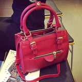 <bold>Messenger / Shoulder Bag  <br>Vegan-Leather Handbag Red - strapsandbrass.com