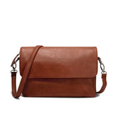 <bold>Messenger / Crossbody Bag <br>Vegan-Leather Handbag redBrown - strapsandbrass.com