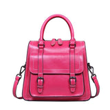<bold>Top-Handle / Messenger Bag <br>Genuine-Leather Handbag rose Red - strapsandbrass.com